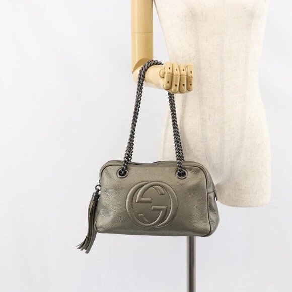 GUCCI Chain Shoulder Bag Leather Gold Tone 308983 Auth ka653 - Picture 14 of 16